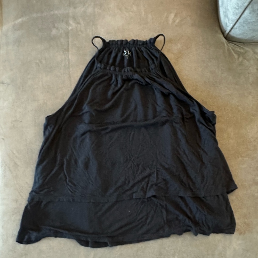 Loft Tiered Black Halter Top L
